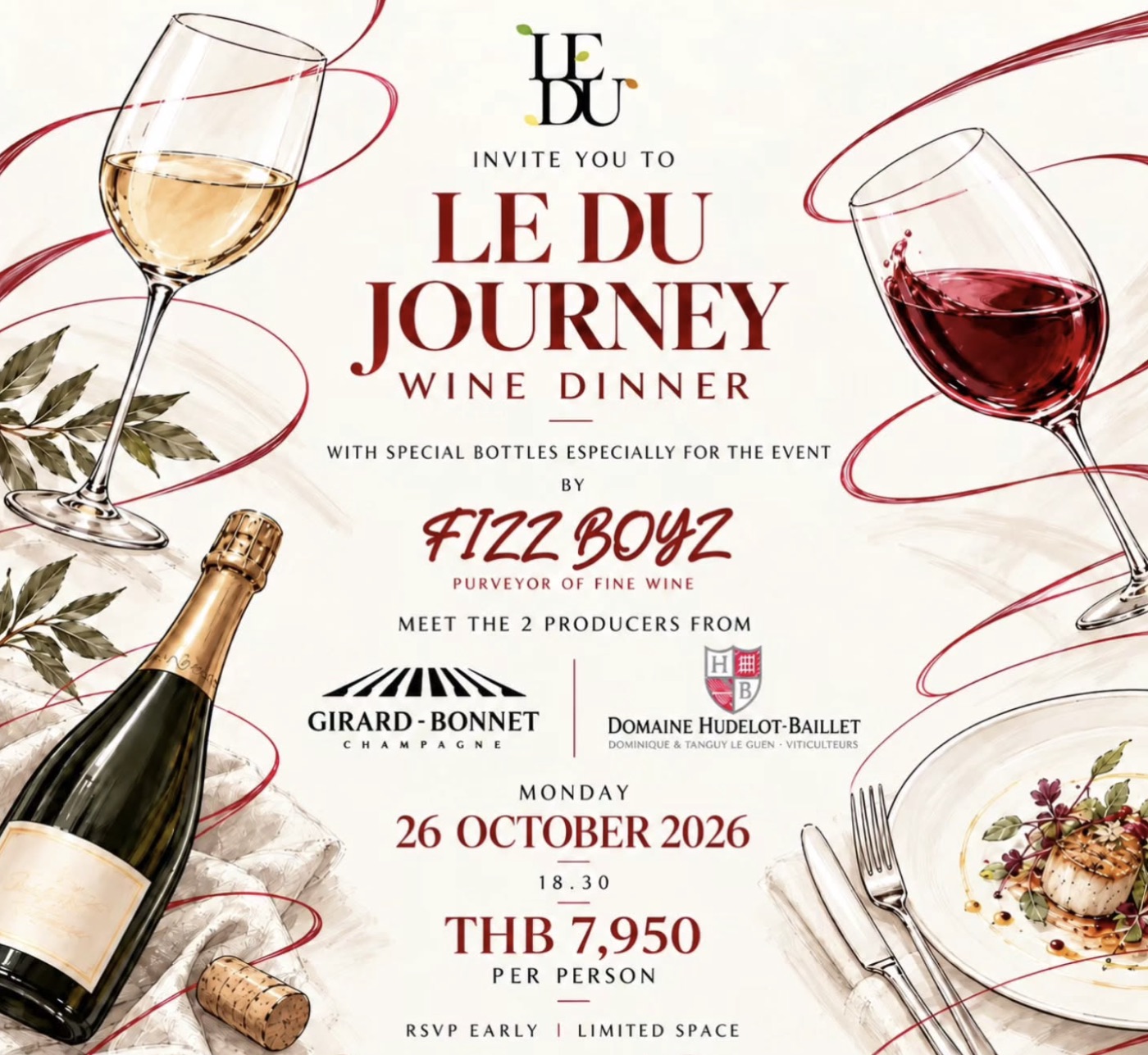 Le Du Journey: An Evening with Girard-Bonnet & Domaine Hudelot-Baillet